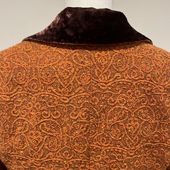 Z by Zelda Wool-blend and Velour Tapestry Print Lightweight Coat Size 8 - Picture 5 of 9